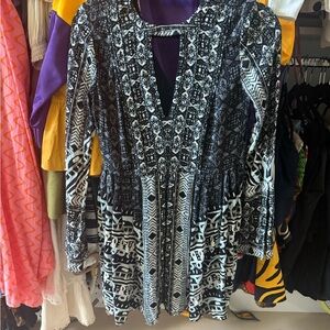 Free People Black and White Mini Dress